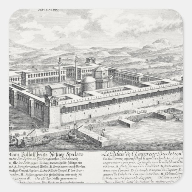 Adesivo Quadrado Palácio do Diocleto (245-313), Dividido, Jugoslávi (Frente)