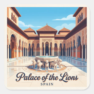 Adesivo Quadrado Palácio dos Leões Granada Espanha