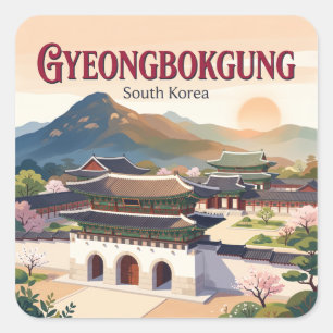 Adesivo Quadrado Palácio Gyeongbokgung Coreia do Sul