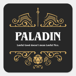 Adesivo Quadrado Paladin Class Tabletop RPG Gaming