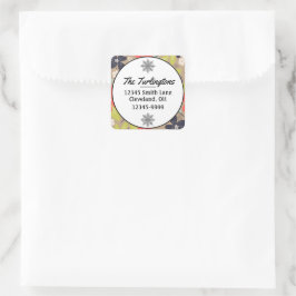 Adesivo Quadrado Palavra de natal de Poinsettia Red Return