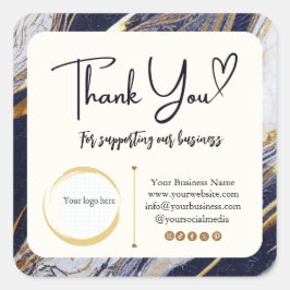 Adesivo Quadrado Palavras-de-mão - Design de mármore