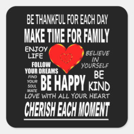 Adesivo Quadrado Palavras Inspirativas para viver