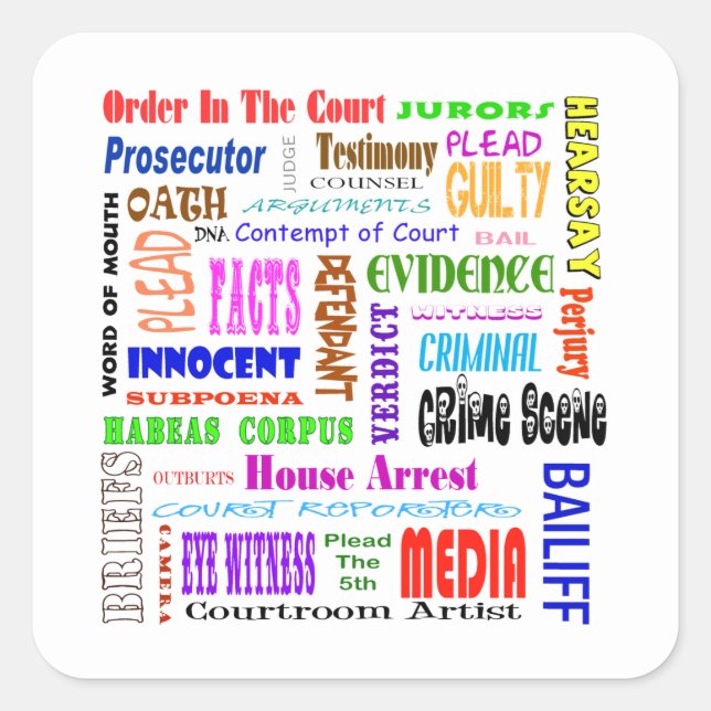 Adesivo Quadrado Palavras Legais Autocolantes (Frente)