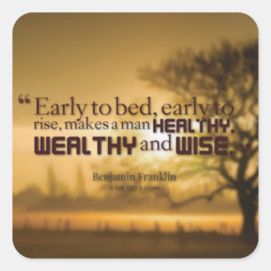 Adesivo Quadrado Palavras Motivacionais - Citação de Benjamin Frank