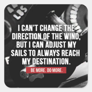 Adesivo Quadrado Palavras Motivacionais do Workout de Construção de