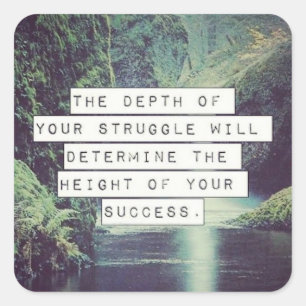 Adesivo Quadrado Palavras Motivacionais - Luta e sucesso