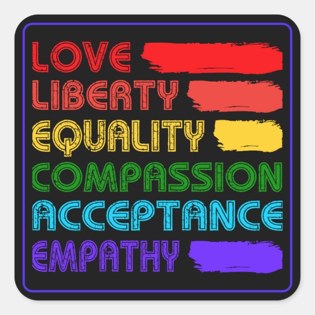 Adesivo Quadrado Palavras Para Viver Por (Frente)