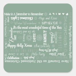 Adesivo Quadrado Palavras Personalizadas Melhores Desejos