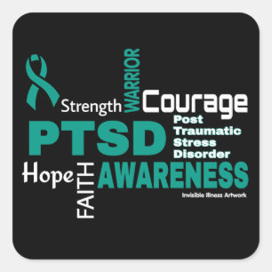 Adesivo Quadrado Palavras...PTSD Padrões