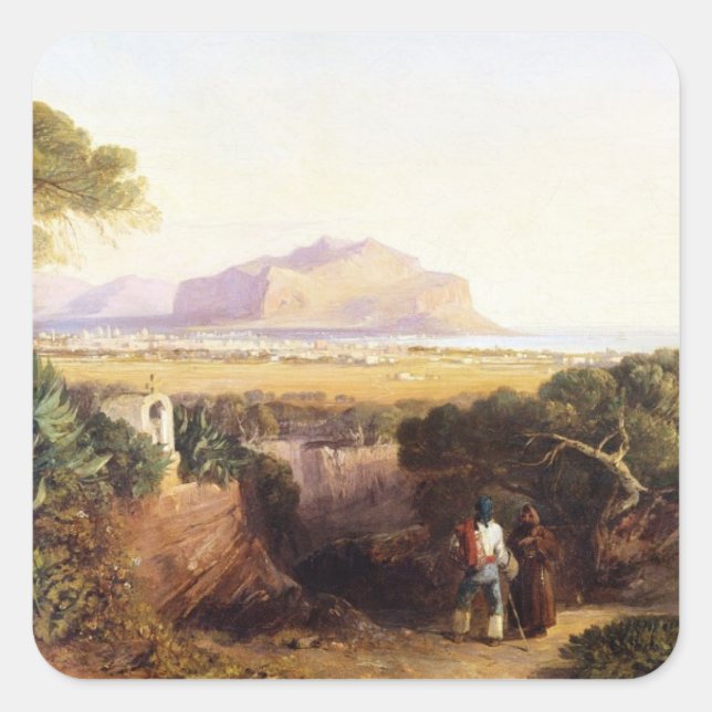 Adesivo Quadrado Palermo, Sicília, 1847 (petróleo na canvas) (Frente)