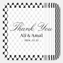 Adesivo Quadrado Palestina Hatta Keffiyeh Obrigado Casamento