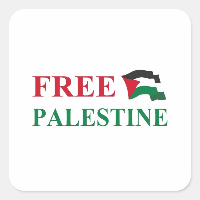 Adesivo Quadrado palestina livre (Frente)