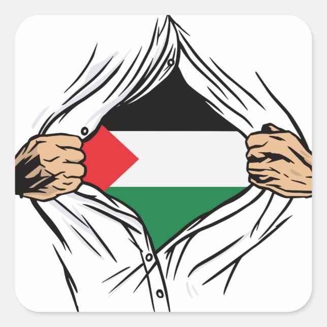 Adesivo Quadrado Palestine Flag for Palestinian (Frente)