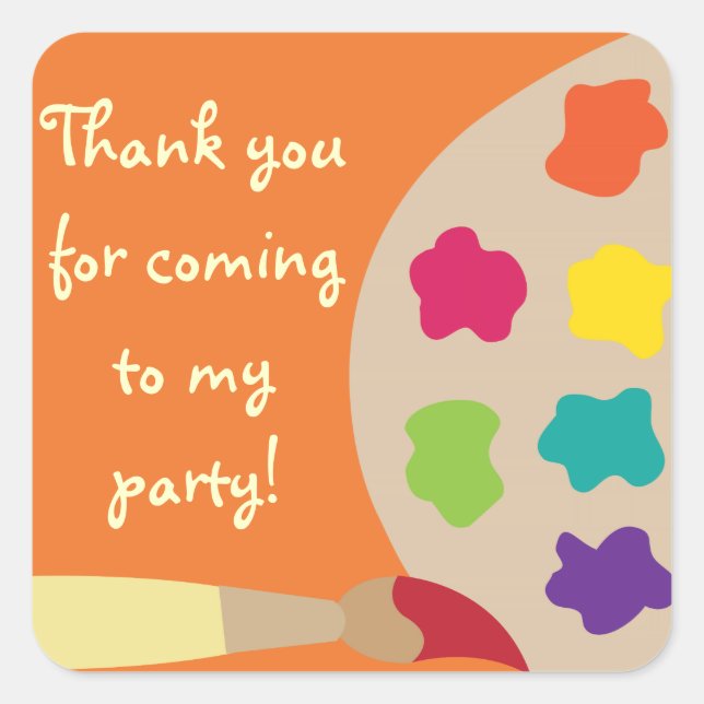 Adesivo Quadrado Paleta de Arte - Laranja (Frente)