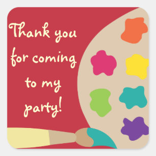 Adesivo Quadrado Paleta de Arte - Vermelho