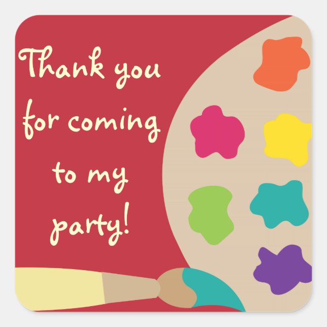 Adesivo Quadrado Paleta de Arte - Vermelho (Frente)