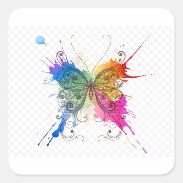 Adesivo Quadrado Paleta de Flutter (Frente)