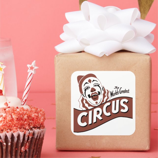 Adesivo Quadrado Palhaço de circo (Festa)