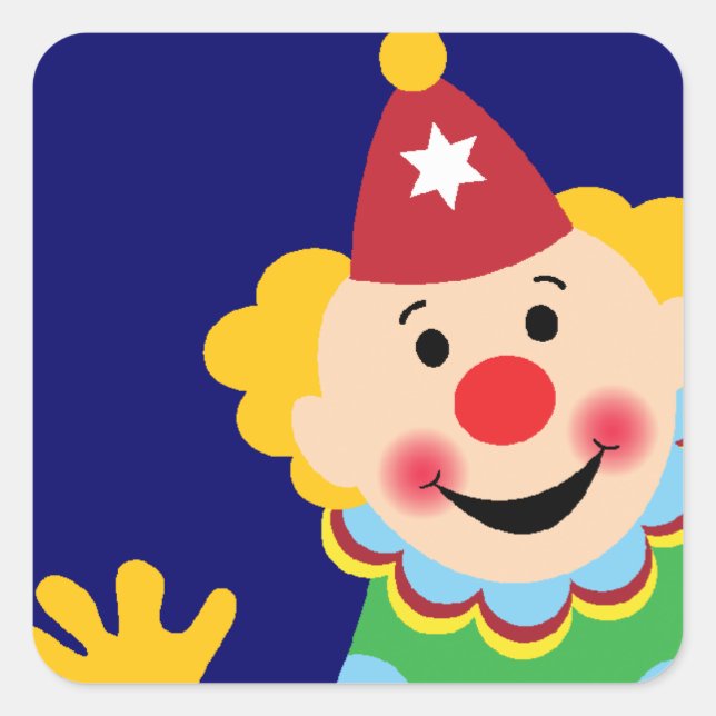 Adesivo Quadrado Palhaço de circo (Frente)