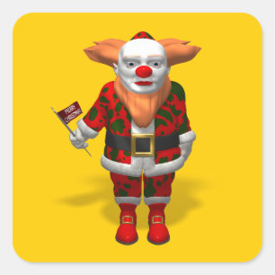 Adesivo Quadrado Palhaço Papai Noel