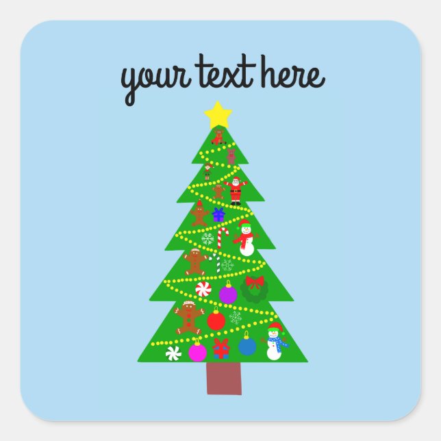 Adesivo Quadrado Palhetas da Árvore de Natal #1 (Frente)