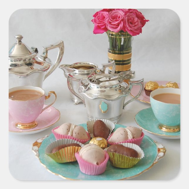 Adesivo Quadrado Palhetas de chá (Frente)