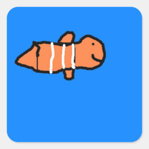 Adesivo Quadrado Palhetas de peixe