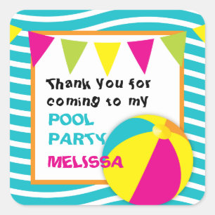 Adesivo Quadrado Palhetas redondas de Bola de Praia/Piscina