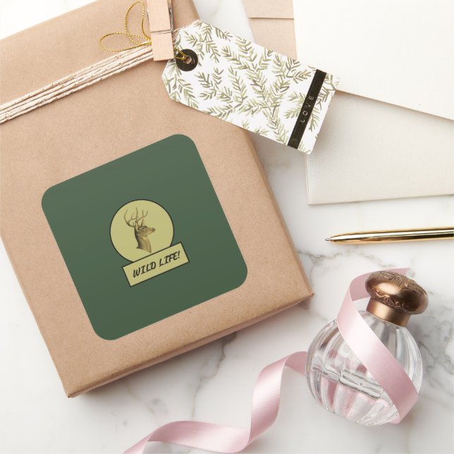 Adesivo Quadrado Palhetas Verdes Escuras (Presentear)