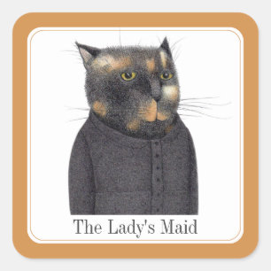 Adesivo Quadrado PALHETES Pequenos Quadrados CAT DA LADY + Texto