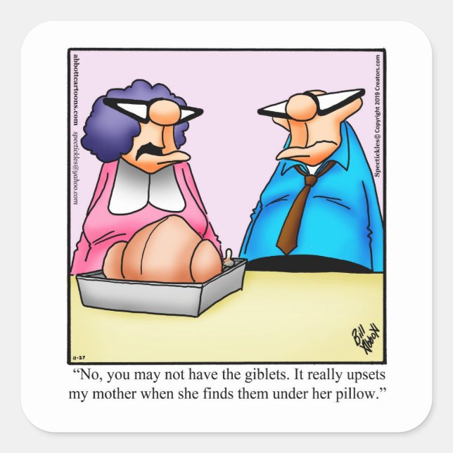 Adesivo Quadrado Palitos de Natal de Ação de Graças (Frente)