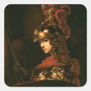 Adesivo Quadrado Pallas Athena ou, Figura blindada, 1664-65