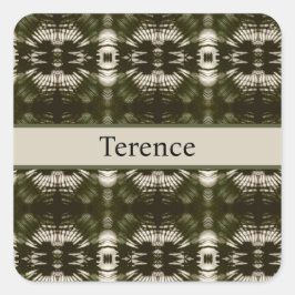 Adesivo Quadrado Palm Leaf Shadow Army Green, personalizável