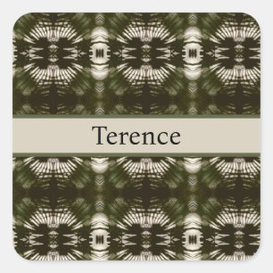 Adesivo Quadrado Palm Leaf Shadow Army Green, personalizável