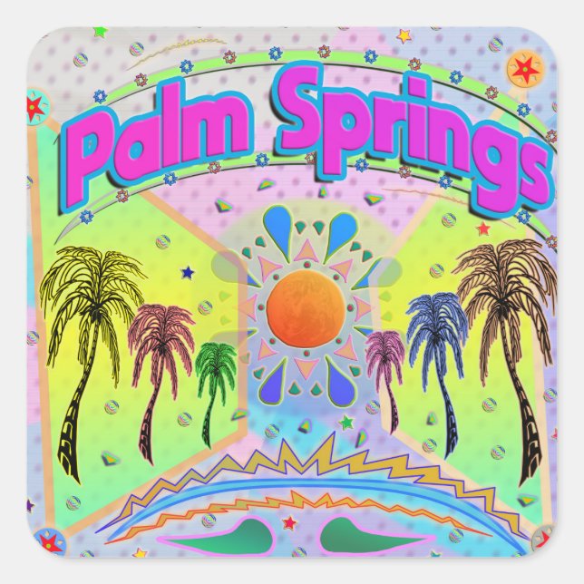Adesivo Quadrado Palm Primavera Calm Desire Sticker (Frente)