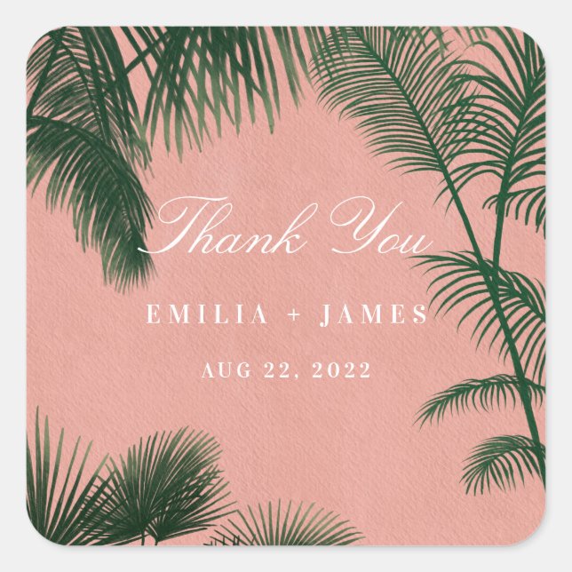 Adesivo Quadrado Palm Primavera Sticker (Frente)