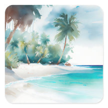Palm-Stickers Tropical Beach