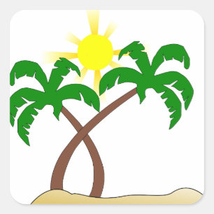 Adesivo Quadrado Palm Tree Square Stickers