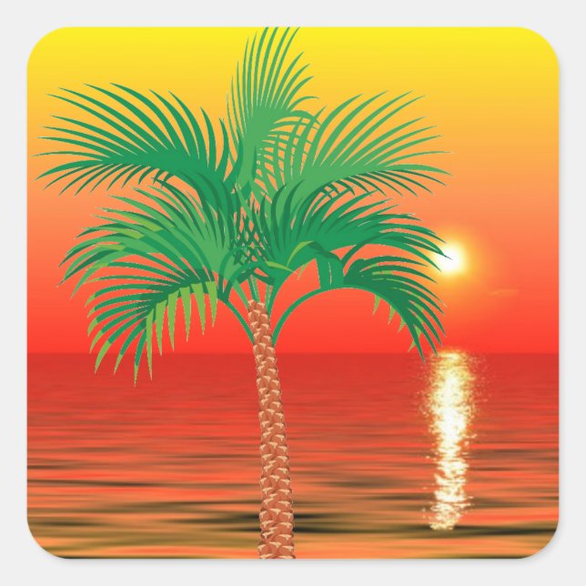 Adesivo Quadrado Palm Tree Sticker (Frente)