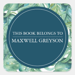 Adesivo Quadrado Palma Tropical Volta Para A Placa Escolar