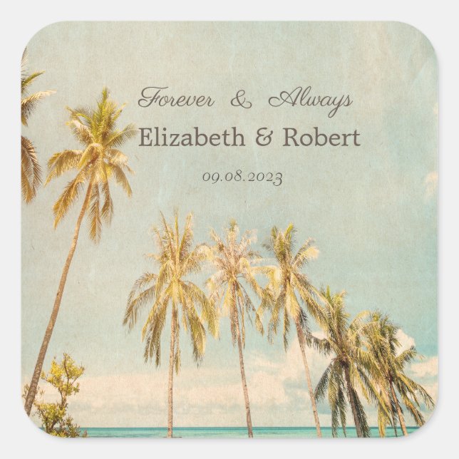 Adesivo Quadrado Palmas de praia retrorreflectora (Frente)