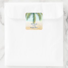 Adesivo Quadrado Palmeira em um dia ensolarado na praia