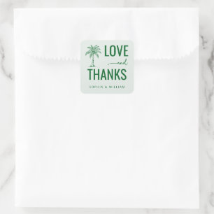 Adesivo Quadrado Palmeira Tropical Minimalista Verde Quente