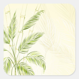 Adesivo Quadrado Palmeiras na Floresta de Bambu | Vedante