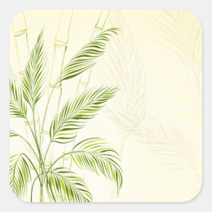Adesivo Quadrado Palmeiras na Floresta de Bambu   Vedante