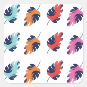 Adesivo Quadrado Palmeiras tropicais exóticas deixam padrão