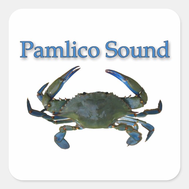 Adesivo Quadrado Pamlico Sound Blue Crab (Frente)