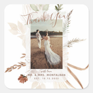 Adesivo Quadrado Pampas Boho Rústico Elegante 