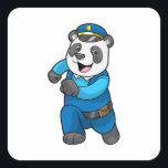 Adesivo Quadrado Panda as Police officer with Police hat<br><div class="desc">This design is the perfect gift for a birthday,  Christmas and other celebrations. It is suitable for women,  men and kids.</div>